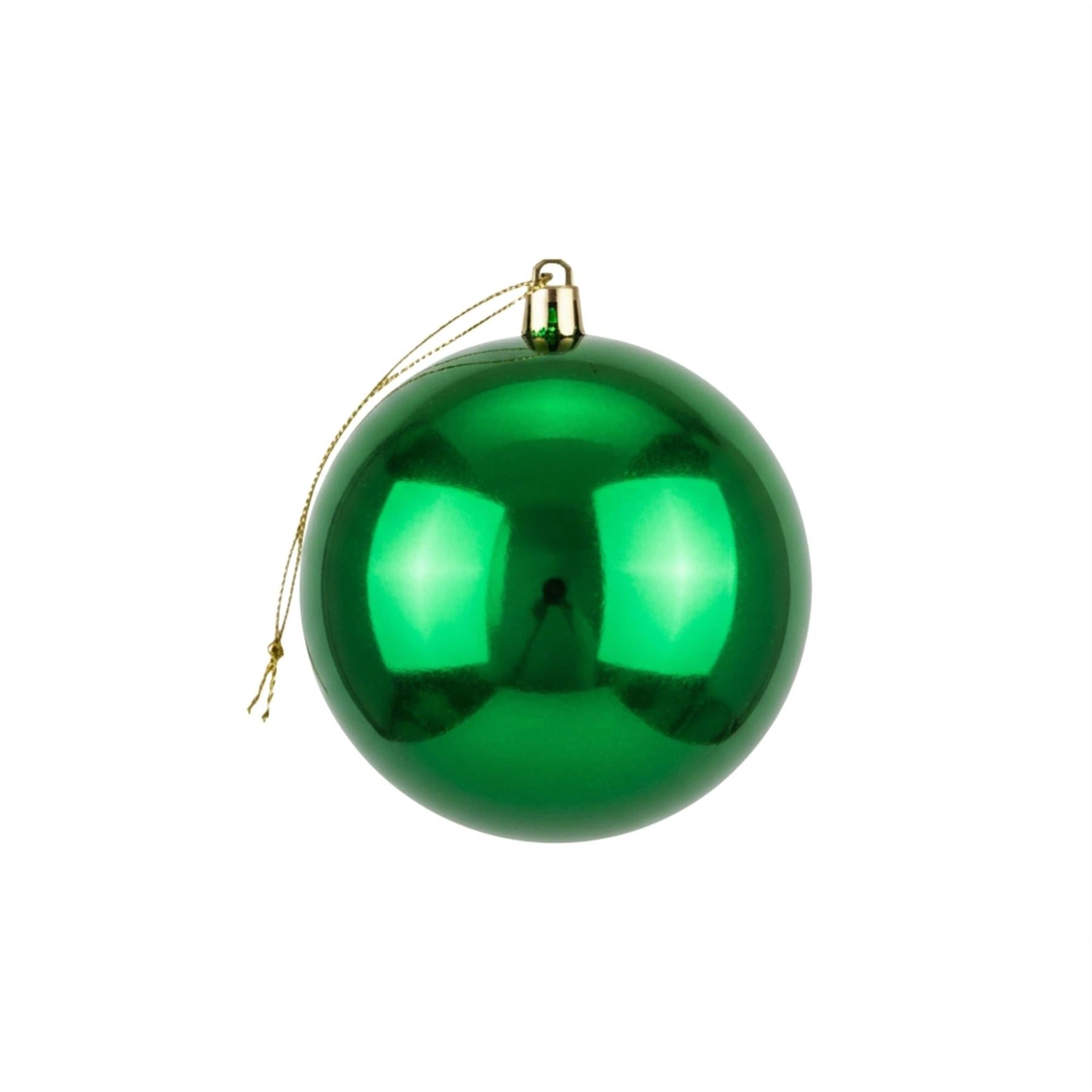 20cm Dark Green Shatterproof Christmas Bauble – Glossy Festive Hanging Decoration